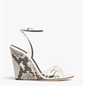 Giuseppe Zanotti Jetaime Ylenia 105 Python & Leather Wedge Sandal, White